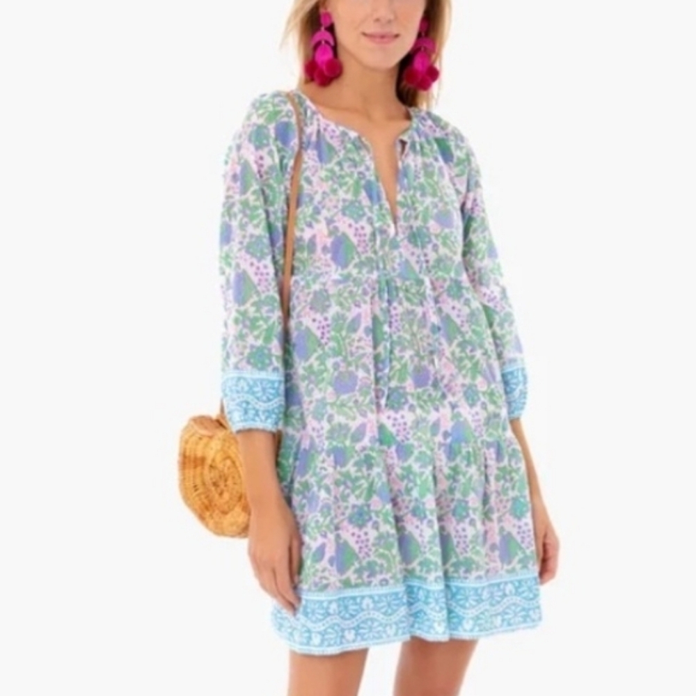 Tuckernuck Lavender, Light Blue & Green Floral Mini Dress